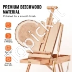 Molbertas-Dėžė (Ešelė) Iki 86.5 cm Drobėms, Iš Buko Medžio, 56 x 44 x 17 cm - Image 6