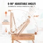 Molbertas-Dėžė (Ešelė) Iki 86.5 cm Drobėms, Iš Buko Medžio, 56 x 44 x 17 cm - Image 4