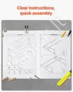Monitoriaus Stovas su Lentynomis. baltas, 2 Aukštų, 95 x 32 x 90 cm - Image 5
