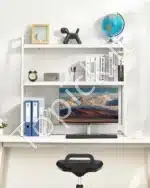 Monitoriaus Stovas su Lentynomis. baltas, 2 Aukštų, 95 x 32 x 90 cm - Image 7