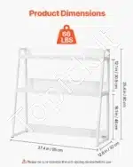 Monitoriaus Stovas su Lentynomis. baltas, 2 Aukštų, 95 x 32 x 90 cm - Image 3