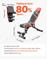 Multifunkcinis Reguliuojamas Sulankstomas Treniruočių Suoliukas, 138 cm x 30,5 cm x 43 cm, iki 300 kg - Image 7