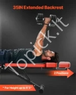 Multifunkcinis Reguliuojamas Sulankstomas Treniruočių Suoliukas, 138 cm x 30,5 cm x 43 cm, iki 300 kg - Image 3