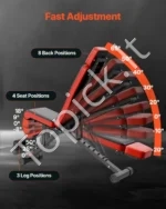 Multifunkcinis Reguliuojamas Sulankstomas Treniruočių Suoliukas, 138 cm x 30,5 cm x 43 cm, iki 300 kg - Image 4