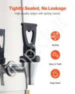 Nerūdijančio Plieno Termo Gėrimų Dozatorius 13 L, Karštiems ir Šaltiems Gėrimams 290x290x530 mm, Sidabrinis - Image 3