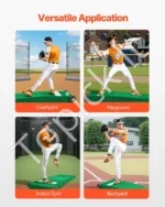 Nešiojama Beisbolo/Softbolo Mėtimo Platforma Su Ratukais,Su Dirbtine Žole - Image 7