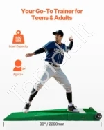 Nešiojama Beisbolo/Softbolo Mėtimo Platforma Su Ratukais,Su Dirbtine Žole - Image 2