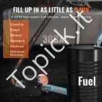 Nešiojama Elektrinė Kuro Siurblinė, 12V DC, 19 L/min Srautas, 1/7 AG Variklis, Automatinis Pistoletas, Benzinas/Dyzelinas/Žibalas, Ketaus Korpusas - Image 3