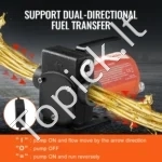 Nešiojama Elektrinė Kuro Siurblinė, 12V DC, 19 L/min Srautas, 1/7 AG Variklis, Automatinis Pistoletas, Benzinas/Dyzelinas/Žibalas, Ketaus Korpusas - Image 4