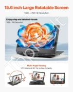 Nešiojamas DVD Grotuvas 39,6 cm (15,6 col.) HD Ekranas (1366x768),4,5–5 val. Baterija (5000 mAh) - Image 2