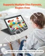 Kompaktiškas Nešiojamas DVD Grotuvas  22,8 cm (9 col.) HD Ekranas (800x480), 4 val. Baterija (2500 mAh) - Image 6