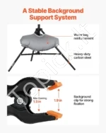 Nešiojamas Reguliuojamas Foto Studijos Fonas (Fotostendas) Su Trikojais – 154×198 cm Maksimalus Dydis - Image 4