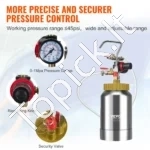 Nešiojamas Slėginis Dažų Bakas 2 Litrų (0,5 Gal) Su Purškimo Pistoletu 1,8 mm - Image 5