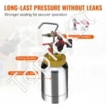 Nešiojamas Slėginis Dažų Bakas 2 Litrų (0,5 Gal) Su Purškimo Pistoletu 1,8 mm - Image 6