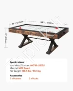 Oro Ritulio Stalas (Air Hockey) 214 cm, Medinės Apdailos,Elektroninis Skaičiavimas, MDF/Geležis - Image 7