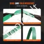 PET Poliesterio Juosta Sunkiems Kroviniams , 1200 m Ilgio, 15,9 mm Pločio, 0,8 mm Storio – Jėga Iki 450 kg, Žalia - Image 2