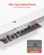 Pakabinama TV Spintelė (180 cm), Balta su Rotango Durelėmis - Image 6