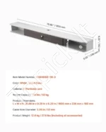 Pakabinama TV Spintelė (180 cm), Balta su Rotango Durelėmis - Image 7