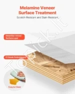 Pakabinama TV Spintelė (180 cm), Balta su Rotango Durelėmis - Image 5