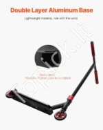 Paspirtukas Paaugliams: Aliuminio Lydinio, HIC Kompresija, 500 x 100 mm Deka, 79.6 cm Aukštis - Image 2