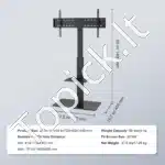 Pasukamas ir Reguliuojamo Aukščio TV Stovas 32-85 Colių, 134,5 - 140 cm Aukščio - Image 6