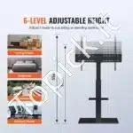 Pasukamas ir Reguliuojamo Aukščio TV Stovas 32-85 Colių, 134,5 - 140 cm Aukščio - Image 2