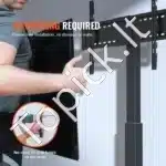 Pasukamas ir Reguliuojamo Aukščio TV Stovas 32-85 Colių, 134,5 - 140 cm Aukščio - Image 4