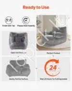 Patogus Sėdmaišis Fotelis-Sofa Suaugusiems, Pilkas , 111,8x114,3x78 cm, Viskoelastinis Užpildas - Image 7