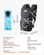 Patvari Hidratacinė Žygių Kuprinė, 3L TPU Gertuvė, 600D Oxford Audinys - Image 5