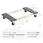 Patvarus Medinis Transportavimo Vežimėlis, 454 kg, su 4 Sukamaisiais Ratukais, 76,2×45,7×13 cm - Image 6