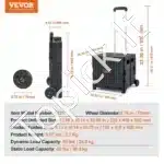 Patvarus Sulankstomas Pirkinių Vežimėlis-Krepšelis su Ratukais 33,5x41x85,5 cm - Image 6