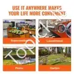 Patvarus Sulankstomas Pirkinių Vežimėlis-Krepšelis su Ratukais 33,5x41x85,5 cm - Image 5