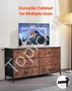 Plati Komoda su 6 Audinio Stalčiais,  Ruda, 130 x 39 x 69 cm - Image 6