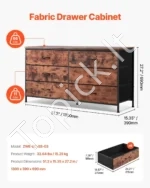 Plati Komoda su 6 Audinio Stalčiais,  Ruda, 130 x 39 x 69 cm - Image 2