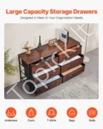 Plati Komoda su 6 Audinio Stalčiais,  Ruda, 130 x 39 x 69 cm - Image 3