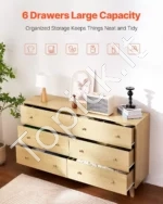 Plati Komoda su 6 Stalčiais, Juodo Ąžuolo Imitacija, 137 x 40 x 81 cm, MDF Plokštė - Image 3