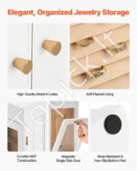 Prabangi 360° Sukama Juvelyro Dėžutė su Magnetinėmis Durelėmis ir Karolių Kabliukais - Image 4