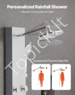 Prabangi Dušo Panelė 3/5 Funkcijos,122/124 cm Aukštis - Image 4