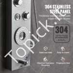 Prabangi Dušo Panelė Su Ekranu 6 Funkcijos, LED Šviesos,134,5 x 20 cm - Image 5