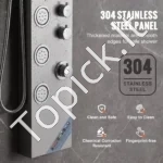 Prabangi Dušo Panelė su Kriokliu 4 Funkcijos, 5 Masažo Purkštukai, 134,5 x 20 cm - Image 5