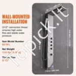 Prabangi Dušo Panelė su Kriokliu 4 Funkcijos, 5 Masažo Purkštukai, 134,5 x 20 cm - Image 6