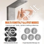 Prabangi Dušo Panelė su Kriokliu 4 Funkcijos, 5 Masažo Purkštukai, 134,5 x 20 cm - Image 2