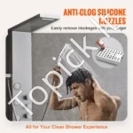 Prabangi Dušo Panelė su Kriokliu 4 Funkcijos, 5 Masažo Purkštukai, 134,5 x 20 cm - Image 3