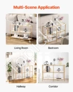 Prabangus Trijų Lygių Siauras Konsolinis Staliukas,100 x 30 x 72,9 cm - Image 7