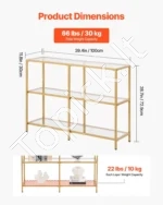 Prabangus Trijų Lygių Siauras Konsolinis Staliukas,100 x 30 x 72,9 cm - Image 3