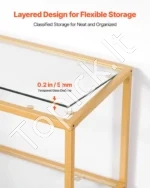 Prabangus Trijų Lygių Siauras Konsolinis Staliukas,100 x 30 x 72,9 cm - Image 4