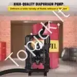 Pramoninė Dviguba Diafragminė Pompa, 2 Colių (50 mm) Jungtys, Aliuminio Korpusas / Nitrilo Diafragmos, 158 GPM Srautas - Image 2