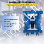 Pramoninė Nitrilo Diafragminė Pompa Aliejui, 1/2 Colio (12,7 mm), Ketaus Korpusas, Maks. 11 L/min, 90 PSI - Image 3