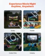 Pripučiamas Lauko Kino Ekranas Baltas HD 16:9 su Tyliu Ventiliatoriumi 3600 x 2380 mm - Image 4