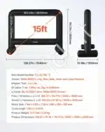 Pripučiama Lauko Kino ekranas Baltas, HD 16:9 3540 x 2900 mm - Image 5